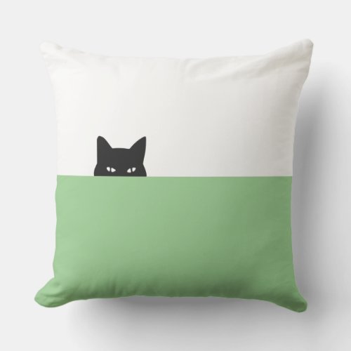 Sneaky Cat Square  Outdoor Pillow