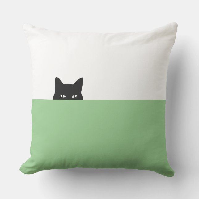 Sneaky Cat Square  Outdoor Pillow (Front)
