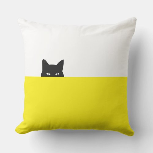 Sneaky Cat Square Outdoor Pillow