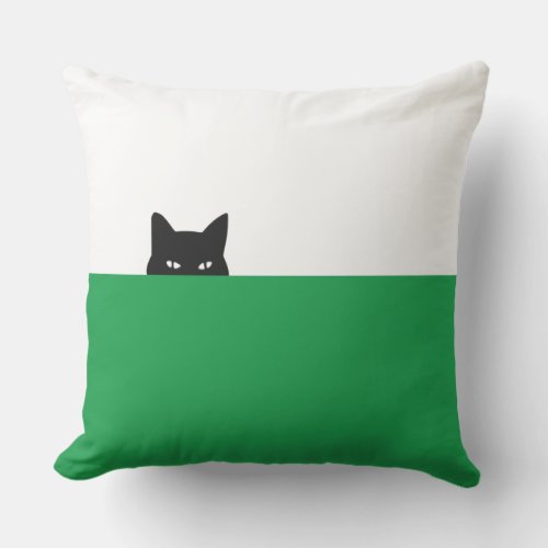 Sneaky Cat Square Outdoor Pillow