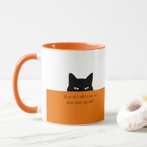 Sneaky Cat Talk to your Cat Mug Orange