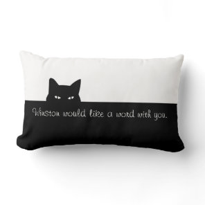 Sneaky Cat Throw Pillow