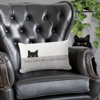 Sneaky Cat Throw Pillow
