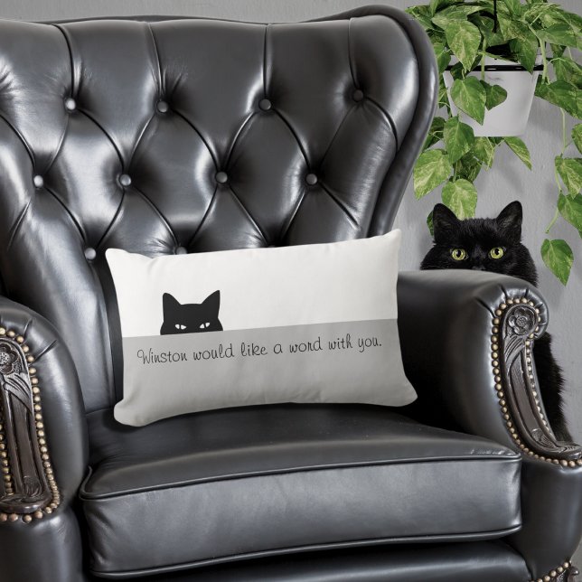Sneaky Cat Throw Pillow (Creator Uploaded)