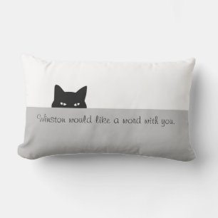 Sneaky Cat Throw Pillow