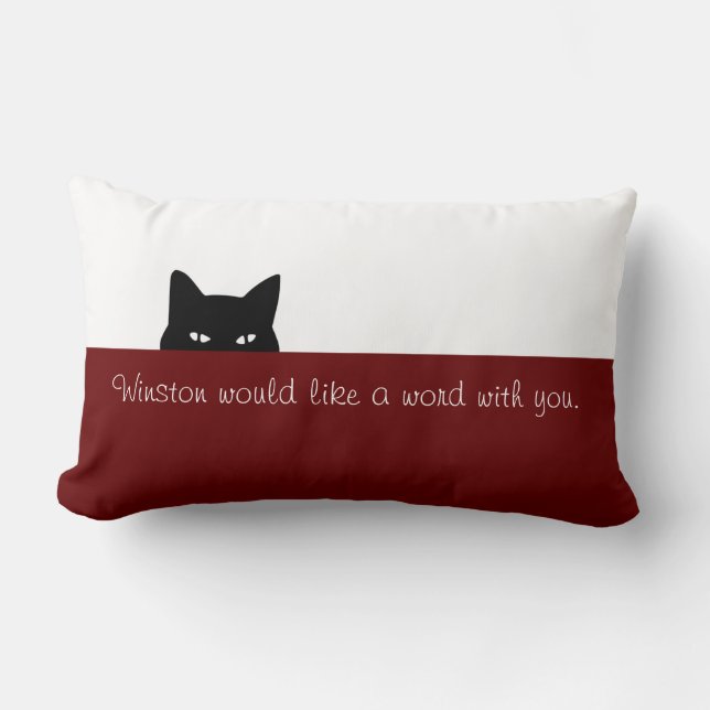 Sneaky Cat Throw Pillow (Front)