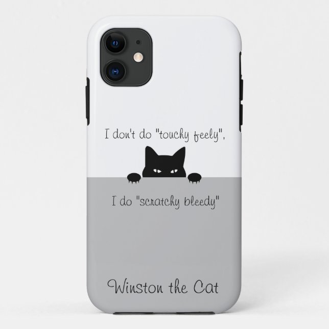 Sneaky Cat Touchy Feely Case-Mate iPhone Case (Back)