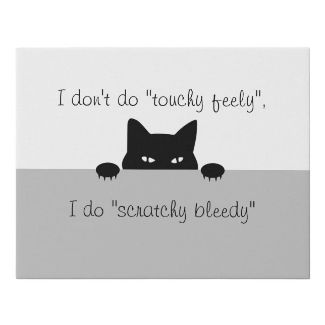 Sneaky Cat Touchy Feely Faux Canvas Print (Front)
