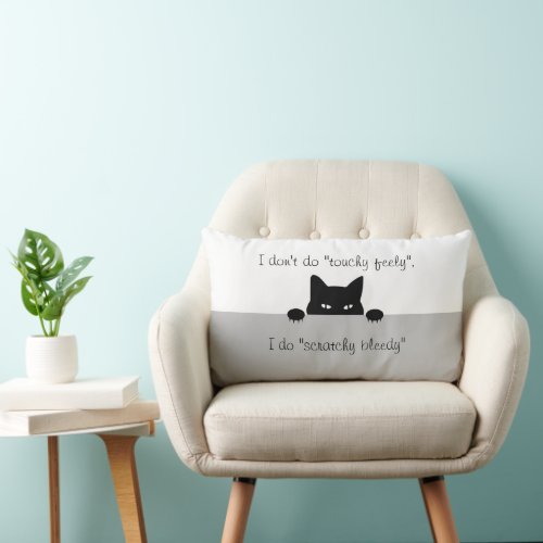 Sneaky Cat Touchy Feely Lumbar Pillow