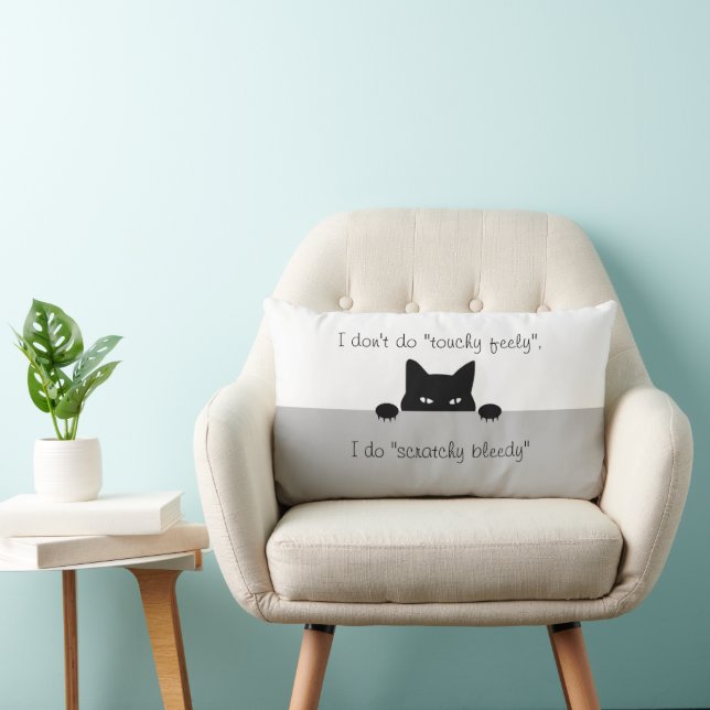 Sneaky Cat Touchy Feely Lumbar Pillow (Chair)