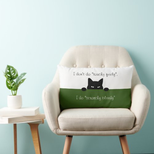 Sneaky Cat Touchy Feely Throw Pillow