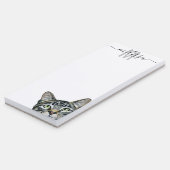 Sneaky Cat Watercolor Monogram Name  Magnetic Notepad (Angled)