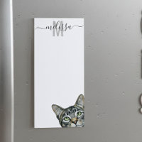Sneaky Cat Watercolor Monogram Name