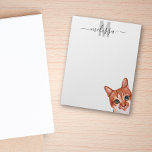 Sneaky Cat Watercolor Monogram Name Notepad<br><div class="desc">This design may be personalized in the area provided by changing the photo and/or text. Or it can be customized by clicking Personalize this Template and then choosing the click to customize further option and delete or change the color of the background, add text, change the text color or style,...</div>