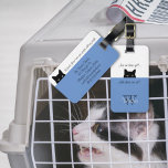 Sneaky Cat Where are We Blue Pet Carrier Tag<br><div class="desc">Sneaky Cat Are We There Yet,  and Where are We luggage tag is the perfect gift for the feline lover and traveler. Personalize with your monogram,  name and text.</div>