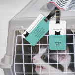 Sneaky Cat Where are We Light Teal Pet Carrier Tag<br><div class="desc">Sneaky Cat Are We There Yet,  and Where are We luggage tag is the perfect gift for the feline lover and traveler. Personalize with your monogram,  name and text.</div>