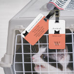 Sneaky Cat Where are We Salmon Pet Carrier Tag<br><div class="desc">Sneaky Cat Are We There Yet,  and Where are We luggage tag is the perfect gift for the feline lover and traveler. Personalize with your monogram,  name and text.</div>