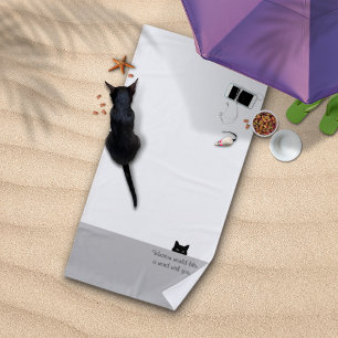 Sneaky Cat Would Like a Word Beach Towel