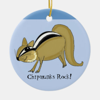 Sneaky Chipmunk Ceramic Ornament
