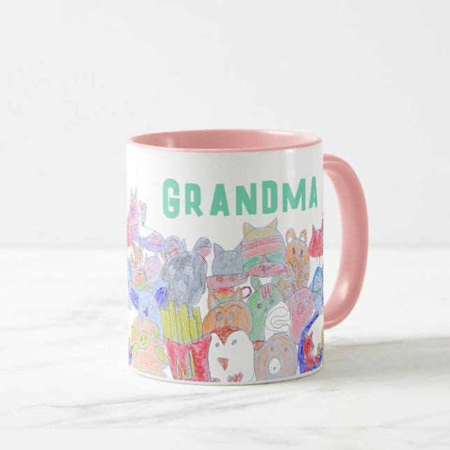 Sneaky Fox Child's Cartoon Drawing for Kids  Mug (Front Right)