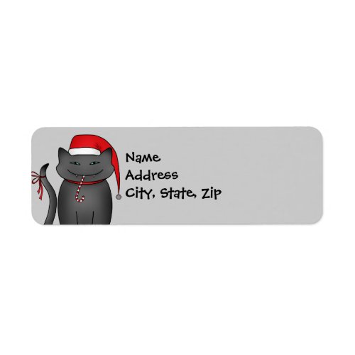 Sneaky funny Christmas kitty gray Label