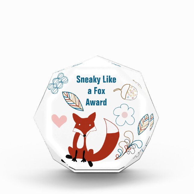 Sneaky Like a Fox Modern Fox  Woodland Pattern Award (Front)