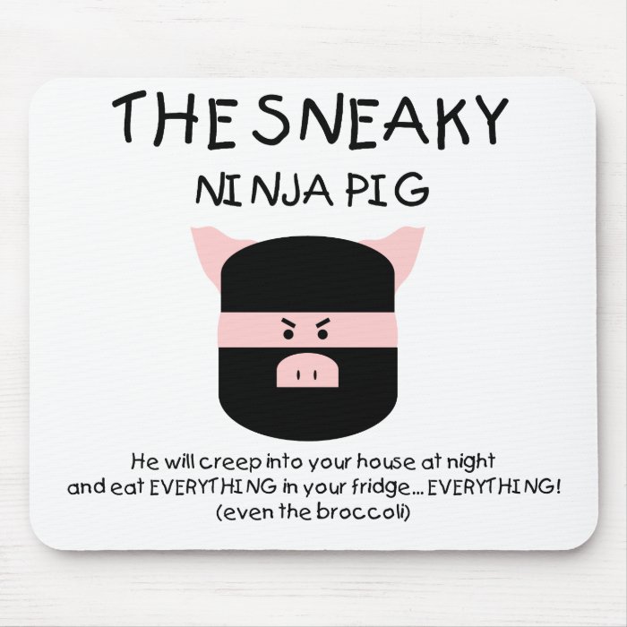 Sneaky Ninja Pig Mouse Mat