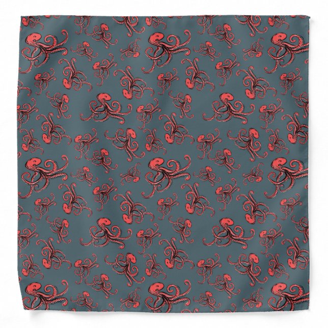 Sneaky Octopus Pattern Bandana (Front)