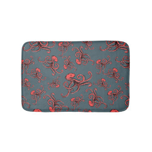 Sneaky Octopus Pattern Bathroom Mat