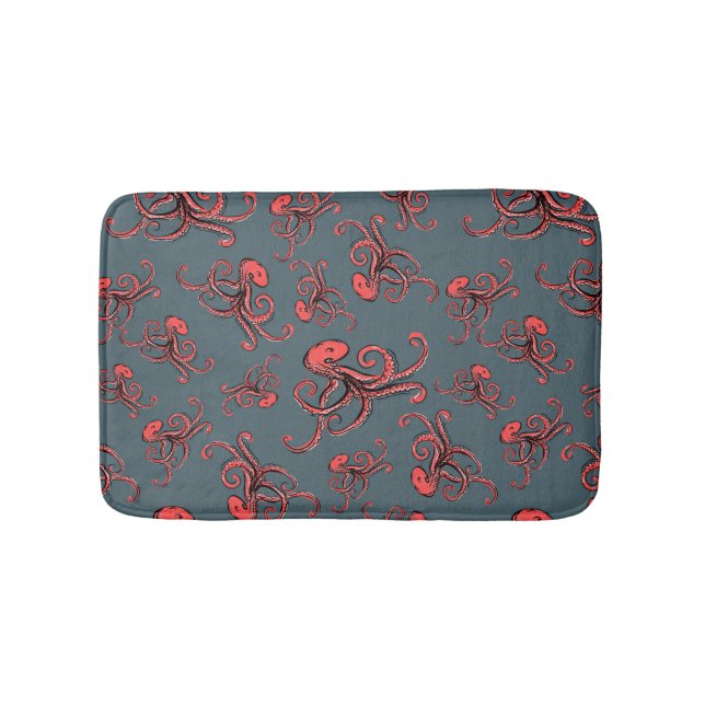 Sneaky Octopus Pattern Bathroom Mat (Front)