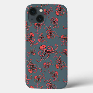 Sneaky Octopus Pattern iPhone 13 Case