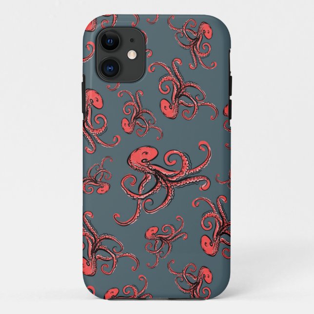Sneaky Octopus Pattern Case-Mate iPhone Case (Back)