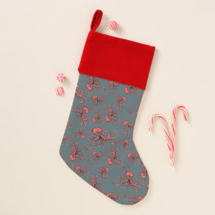 Sneaky Octopus Pattern Christmas Stocking