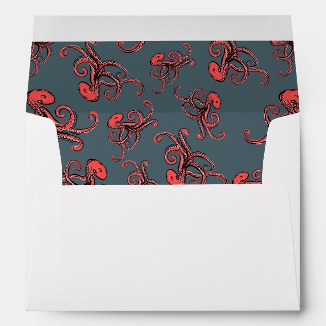 Sneaky Octopus Pattern Envelope (Back (Bottom))
