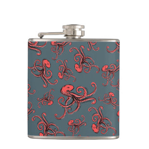 Sneaky Octopus Pattern Flask