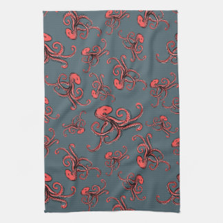 Sneaky Octopus Pattern Kitchen Towel