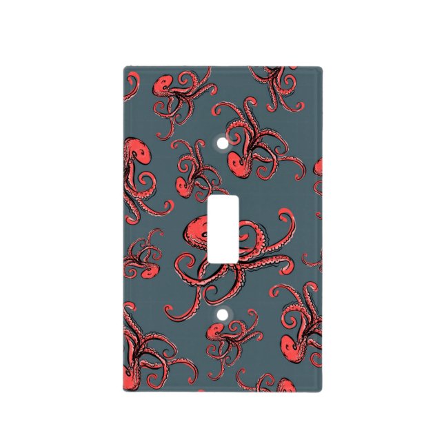Sneaky Octopus Pattern Light Switch Cover (Front)