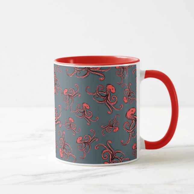 Sneaky Octopus Pattern Mug (Right)