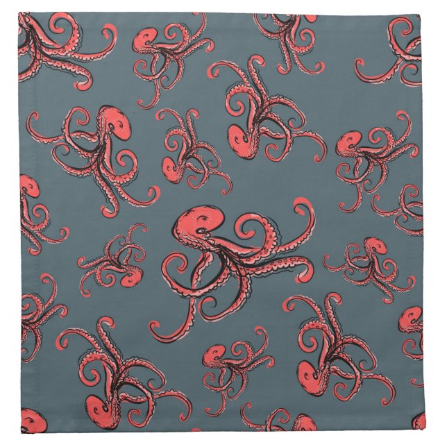 Sneaky Octopus Pattern Napkin (Front)