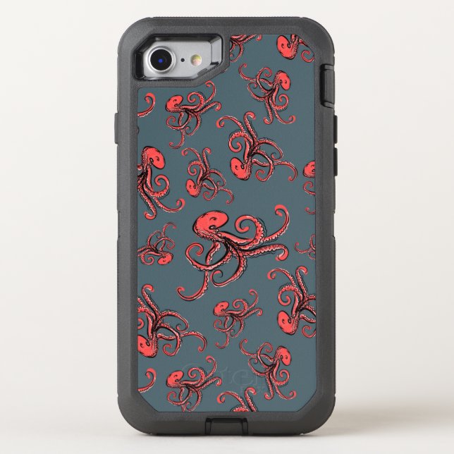Sneaky Octopus Pattern Otterbox iPhone Case (Back)