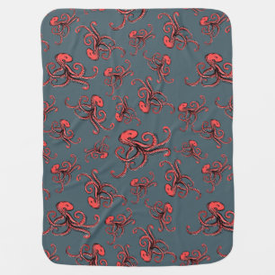 Sneaky Octopus Pattern Receiving Blanket
