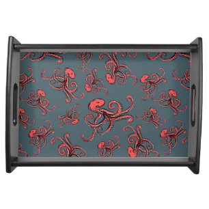 Sneaky Octopus Pattern Serving Tray