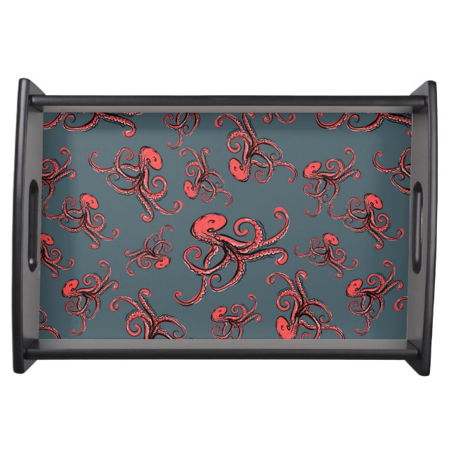 Sneaky Octopus Pattern Serving Tray (Front)