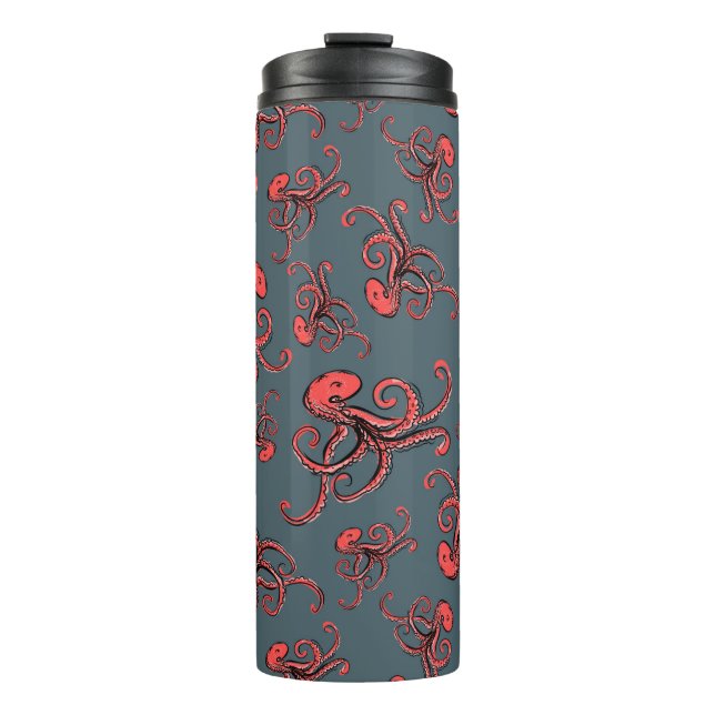 Sneaky Octopus Pattern Thermal Tumbler (Front)