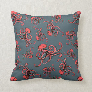 Sneaky Octopus Pattern Throw Pillow