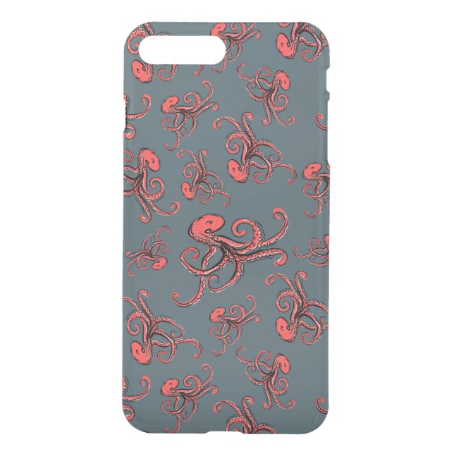 Sneaky Octopus Pattern Uncommon iPhone Case (Back)