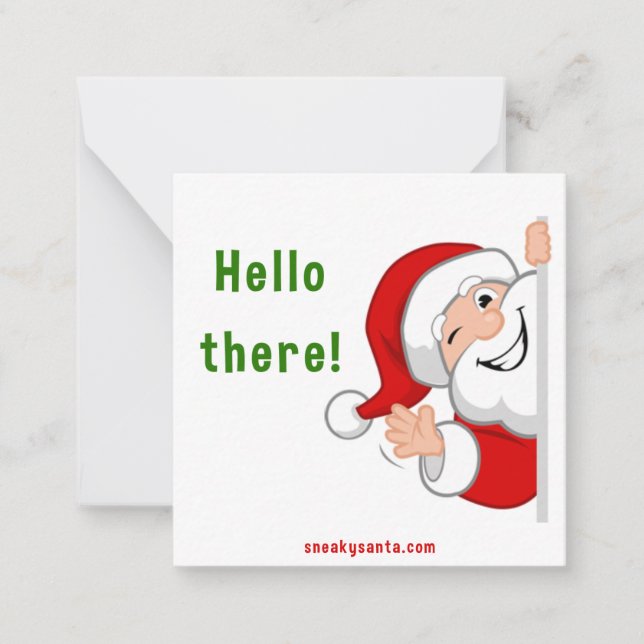 Sneaky Santa Flat Note Card (Front)