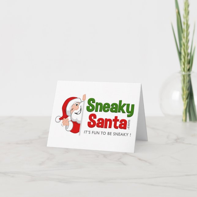 Sneaky Santa folded card with envelope (Front)