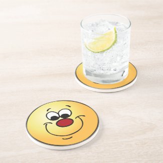 Sneaky Smiley Face Grumpey Drink Coaster