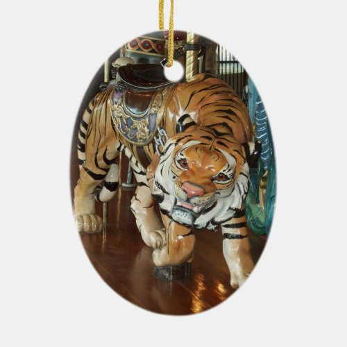 Sneaky Tiger Ceramic Ornament